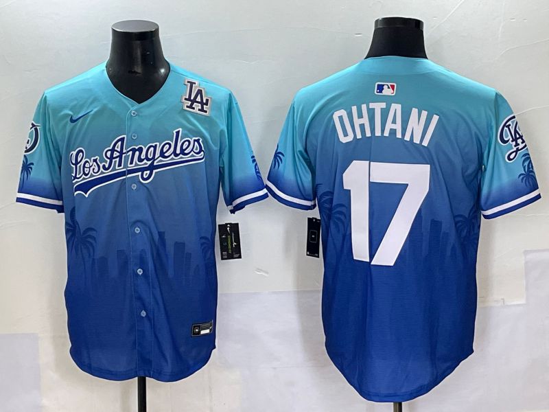 Men 2025 Los Angeles Dodgers 17 Ohtani Blue Nike MLB Jersey Daoqite style 7